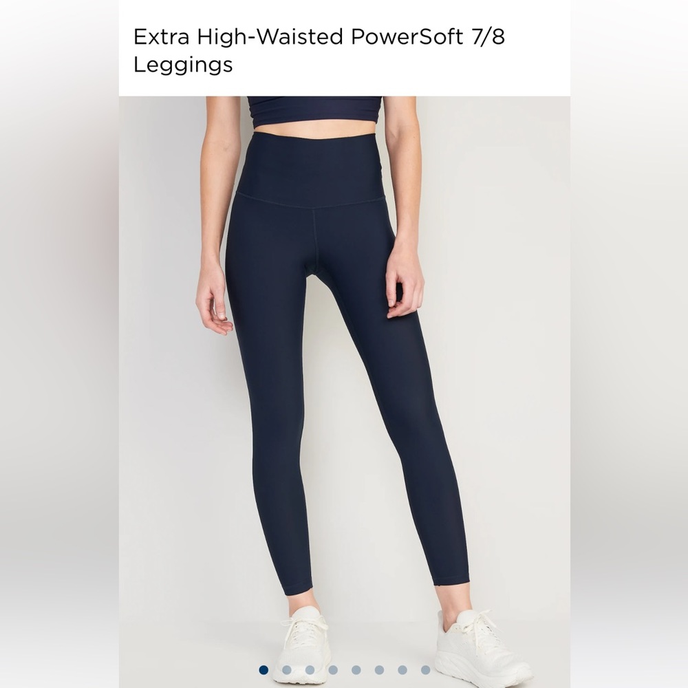 Old Navy Extra High Rise Powersoft 7/8 leggings. Navy, size Large